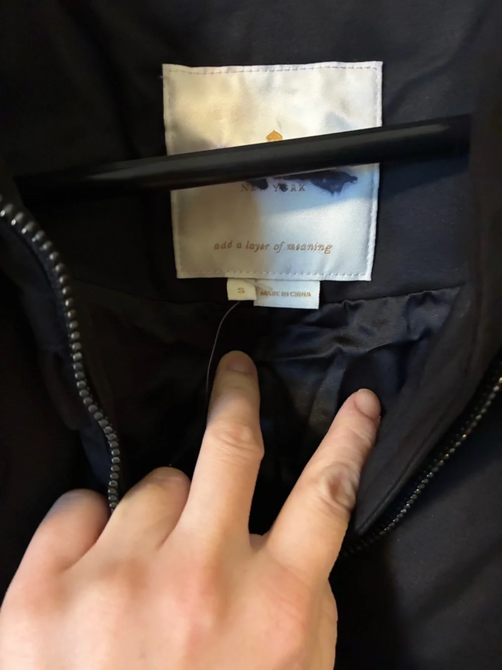 NWOT Kate spade Black Puffer Coat with Ruffle Detail size small